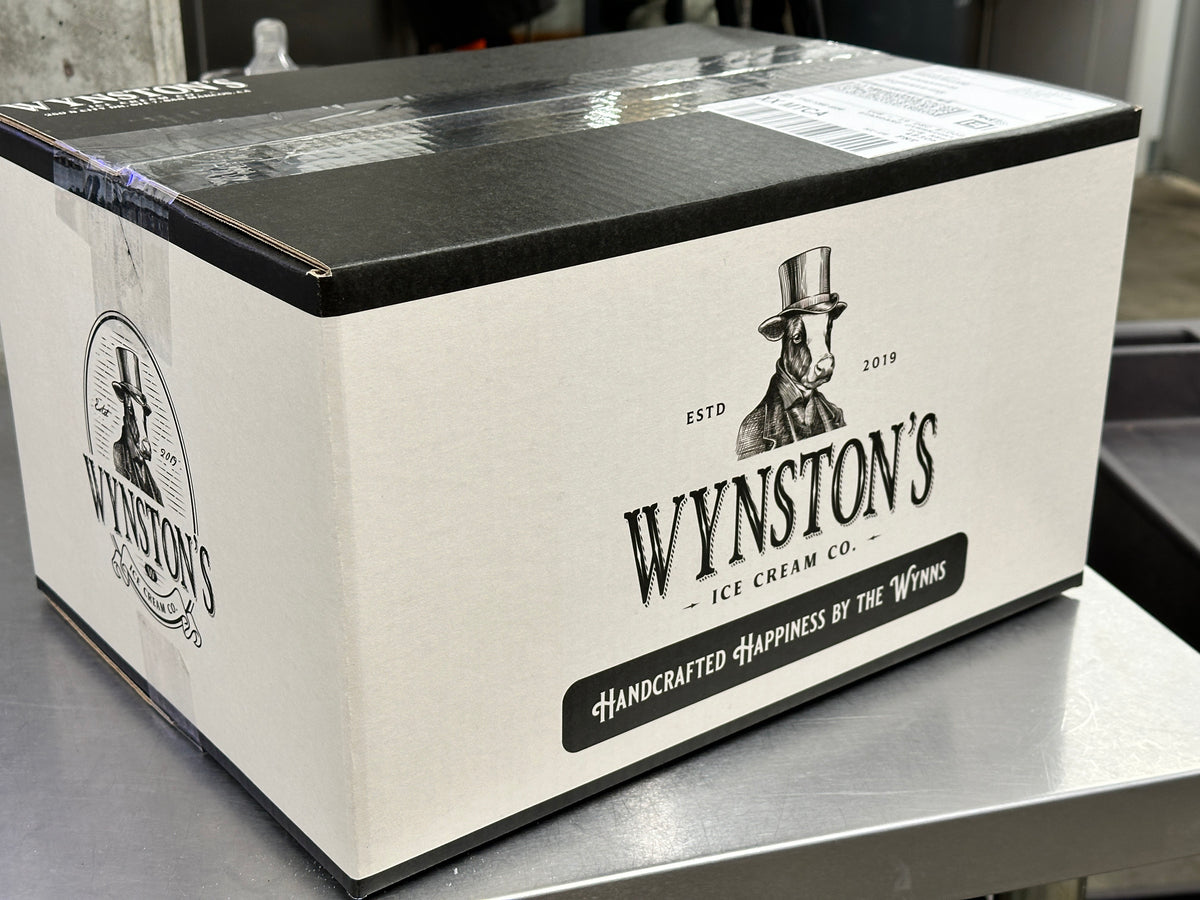 Wynston's Ice Cream Co. shipping box.